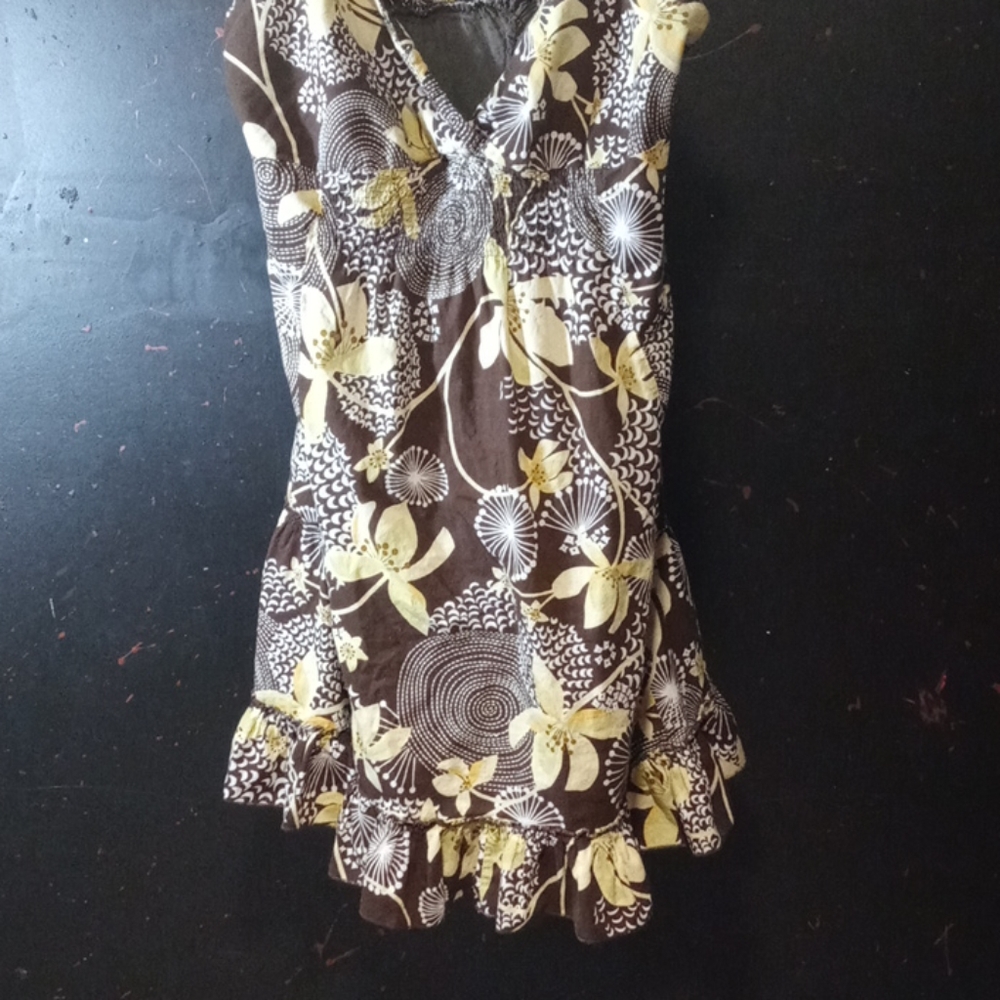 Brown and yellow dress - Picture 2 of 7